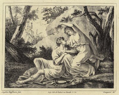 Zwei Liebende in einer Landschaft von Angelica Kauffmann